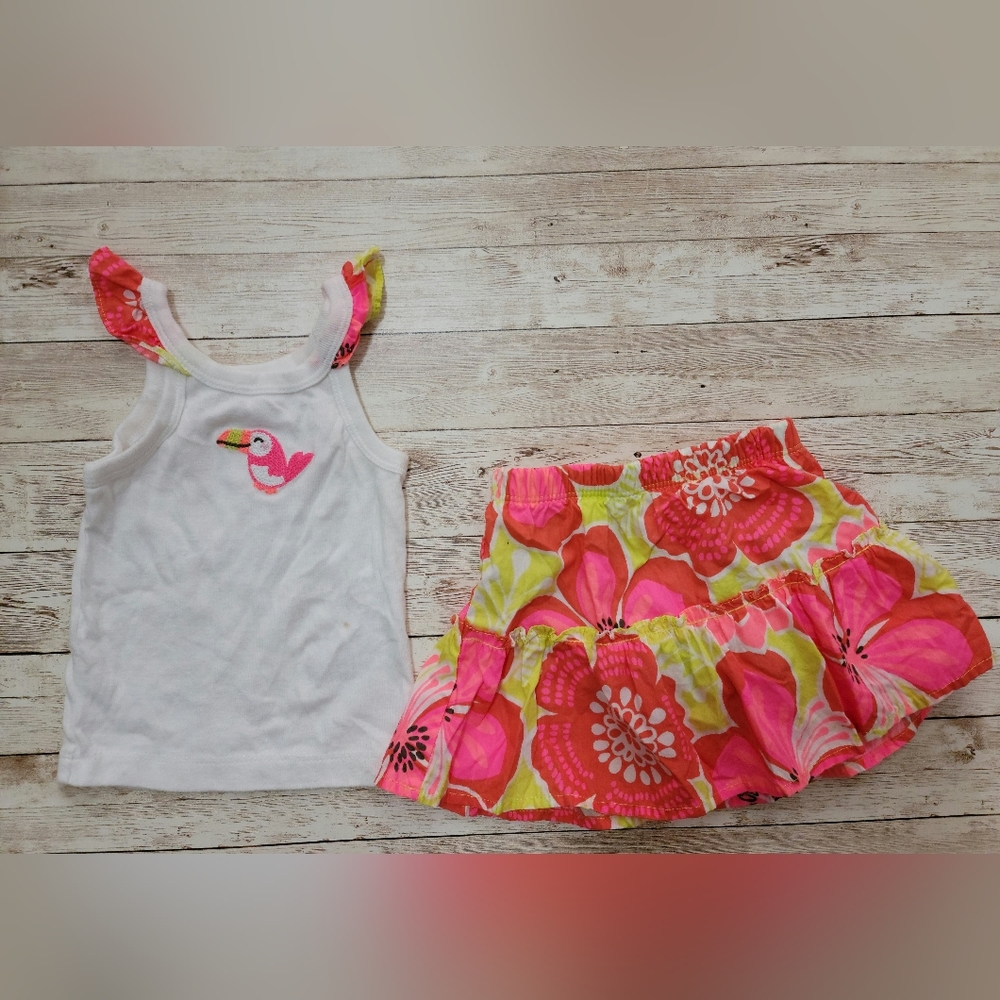 Carters 12 month 2 PC Tropical Skort Outfit
